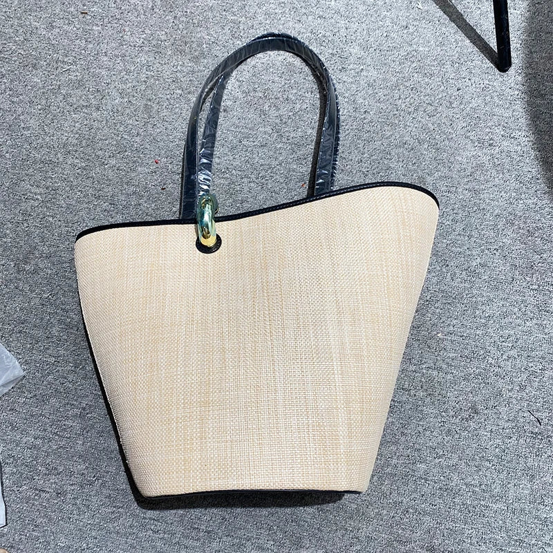 Isola Hourglass Ring Bag - Woven Beige