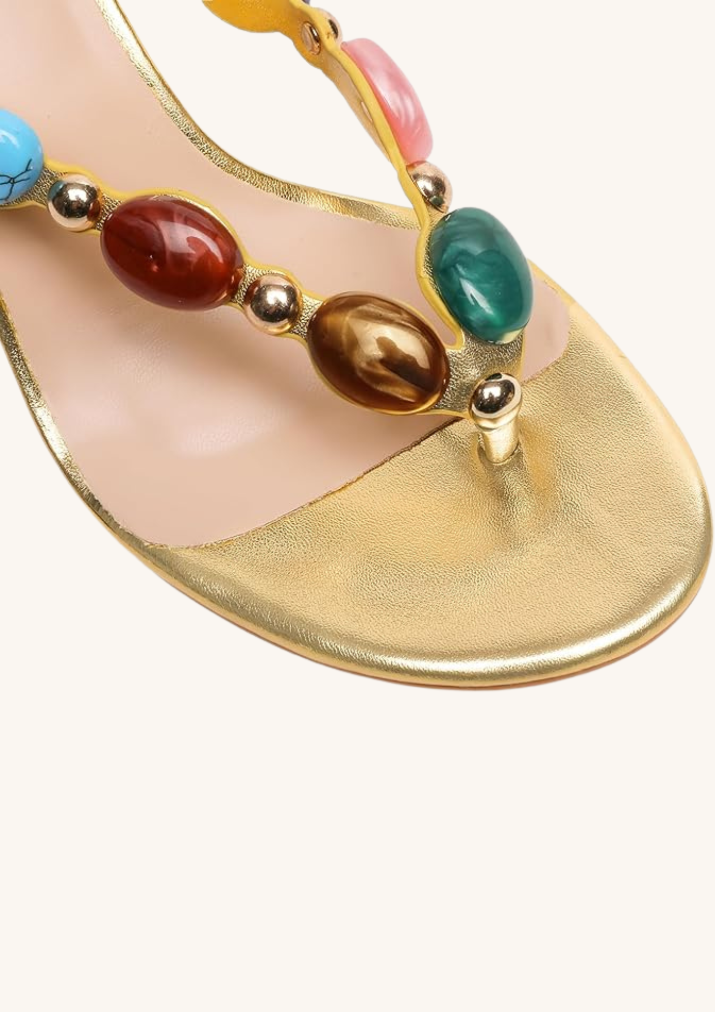 Soleil Gem Stiletto - Golden Mixed Gemstone