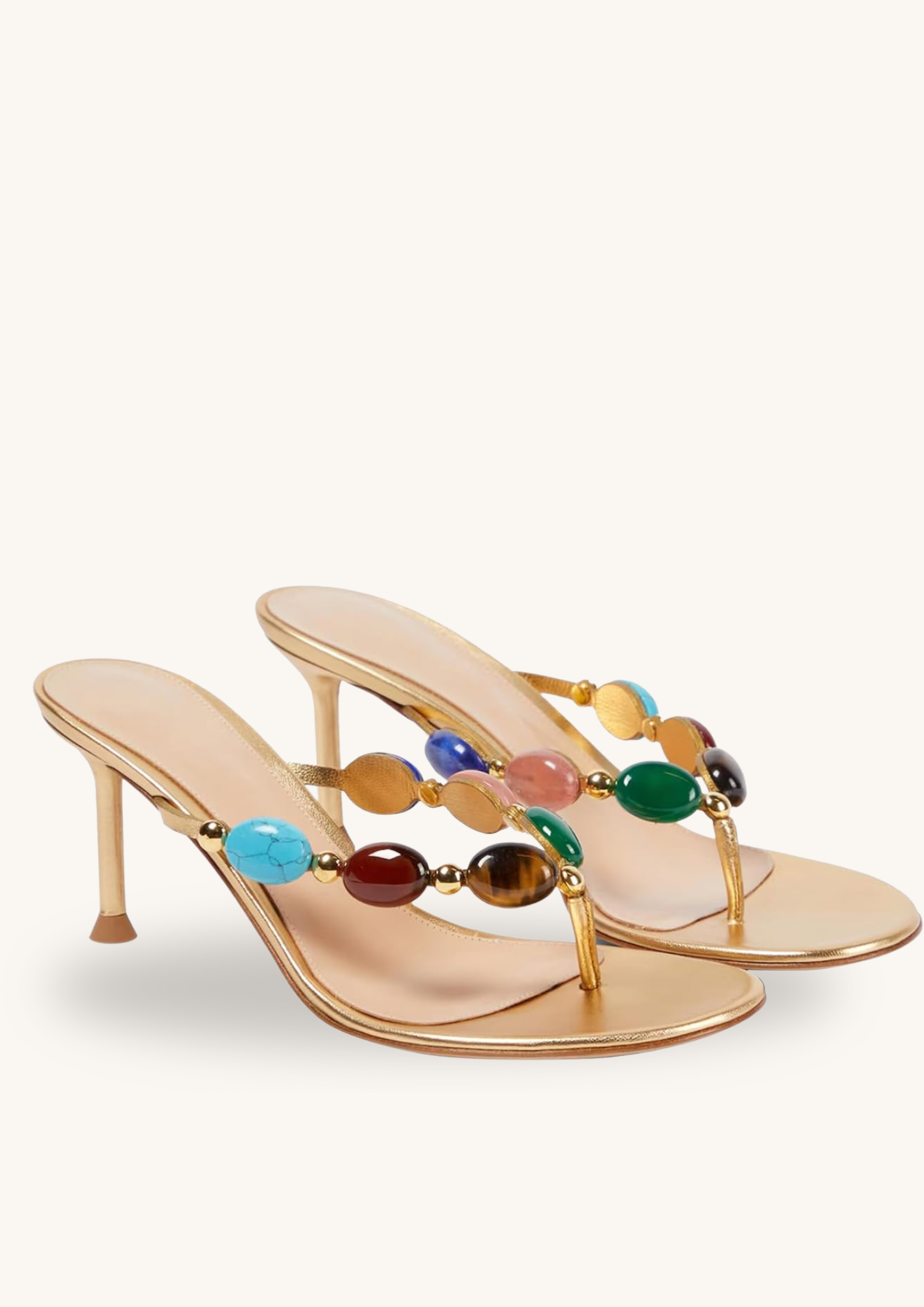 Soleil Gem Stiletto - Golden Mixed Gemstone