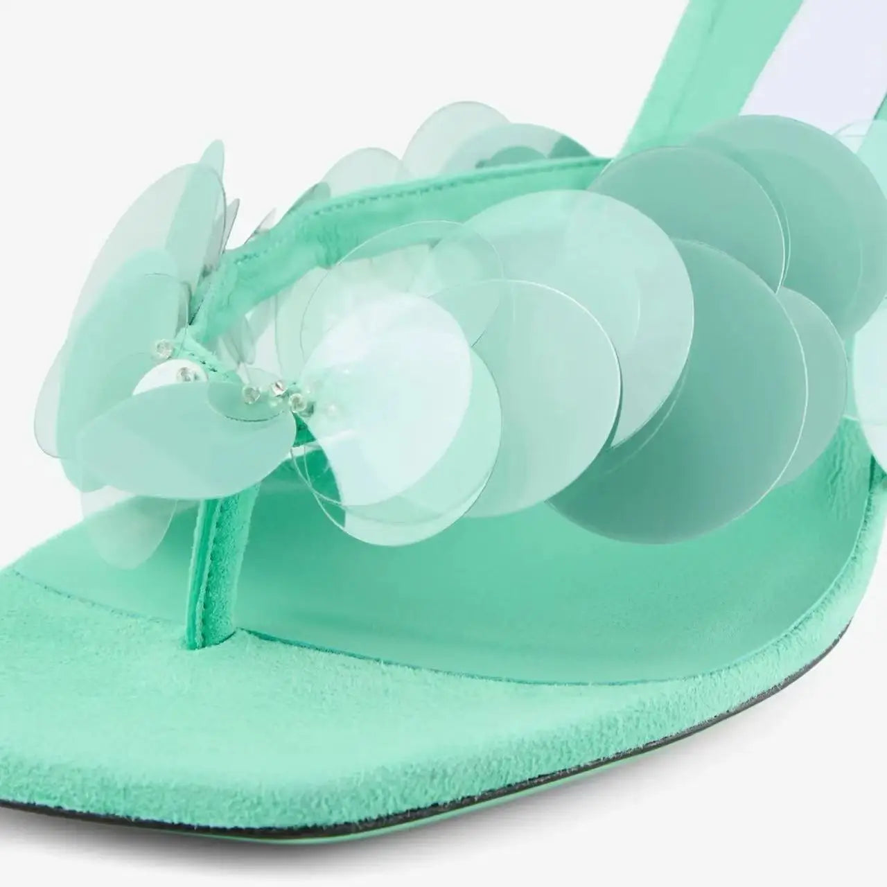 Aqua Bloom Stiletto Sandals - Mint Green