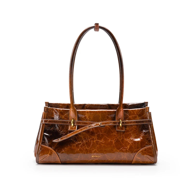 Roselle Saffiano Shoulder Bag - Molten Caramel