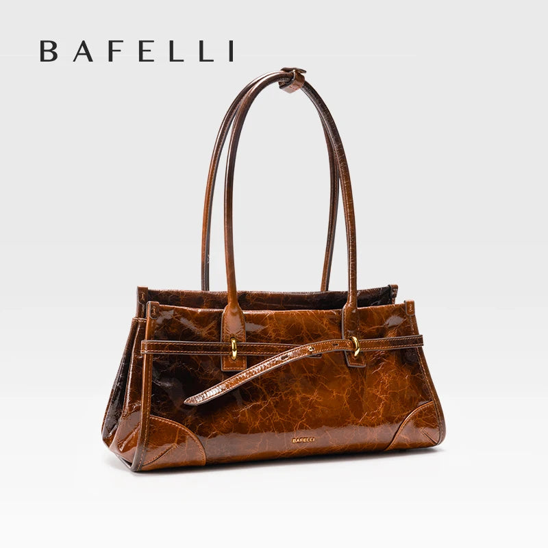 Roselle Saffiano Shoulder Bag - Molten Caramel