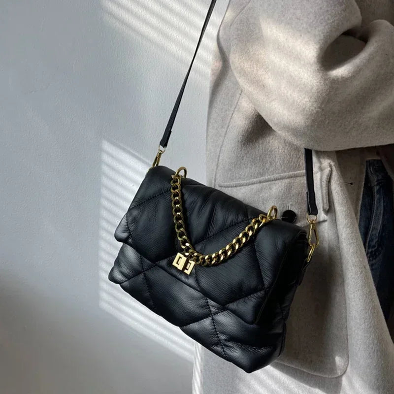 Mirelle Chain Pillow Bag - Rouge Brown