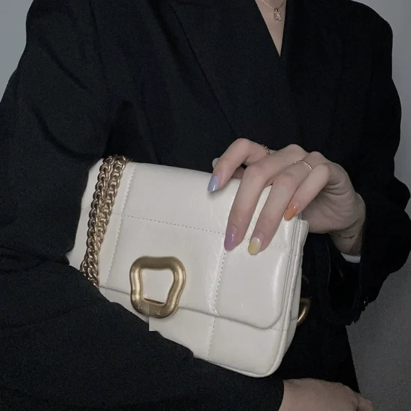 Leona Quilted Buckle Bag - Cocoa Brown
