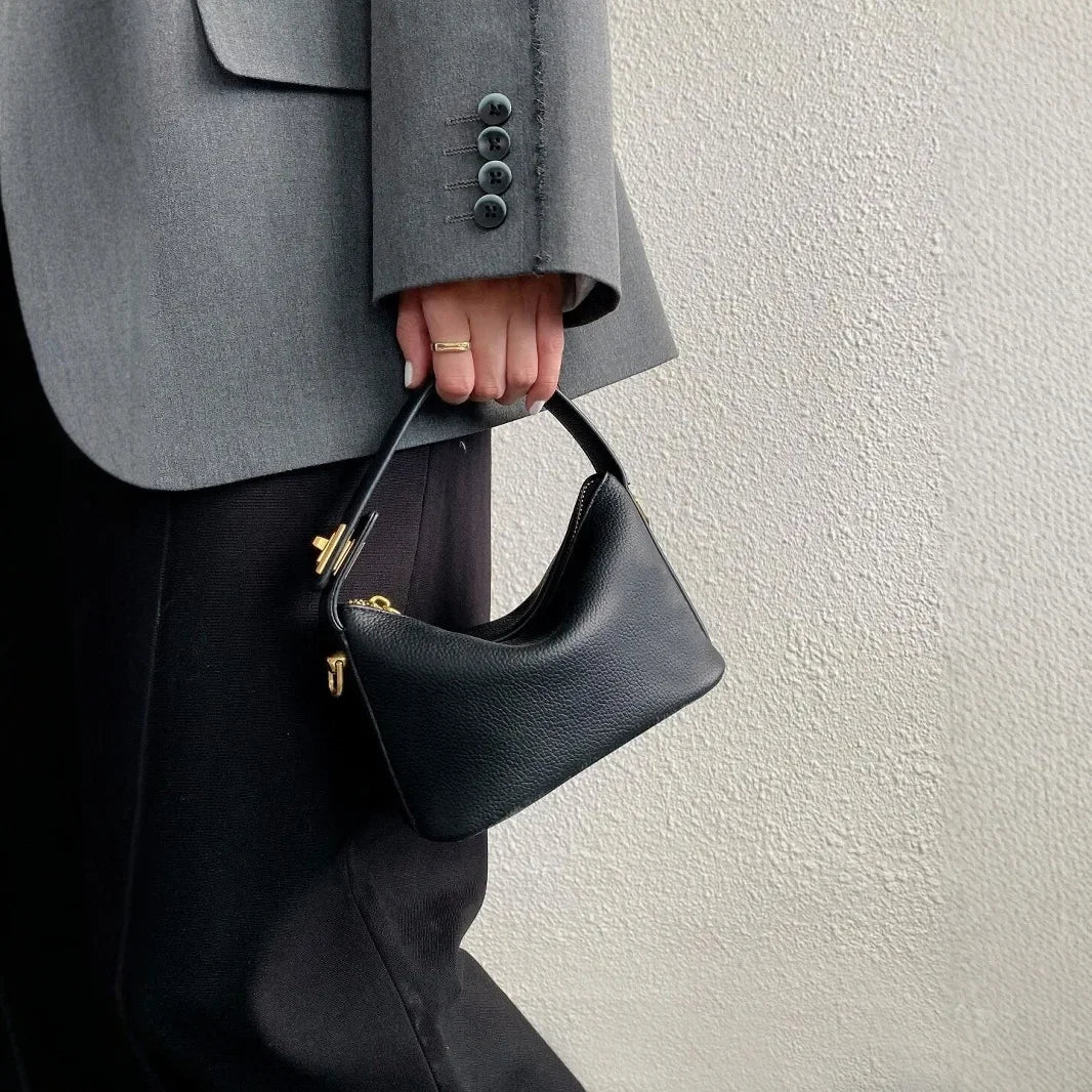 Cansu Clasp Mini Curve Bag - Vanilla Cream