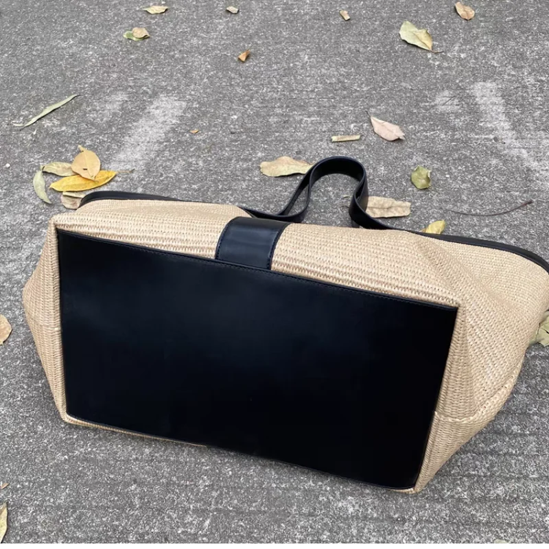 Yas Woven Beach Day Bag - Black