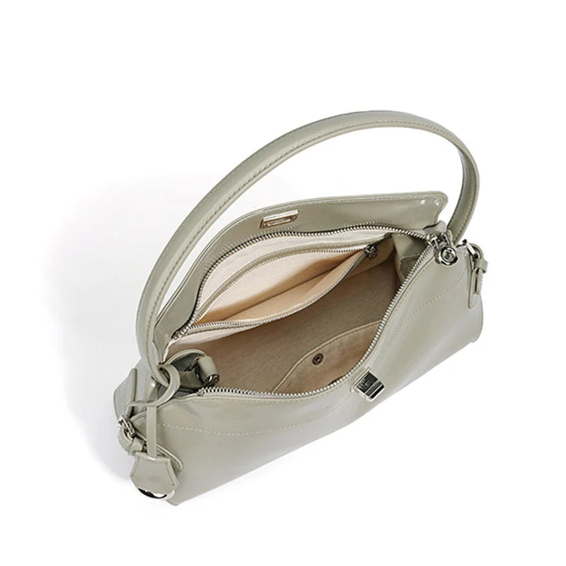 Valetta Clasp Shoulder Bag - Sagewood Gray