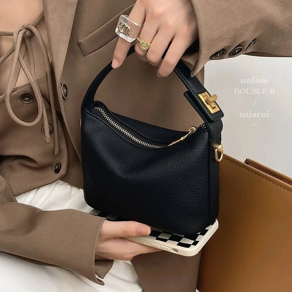 Cansu Clasp Mini Curve Bag - Vanilla Cream