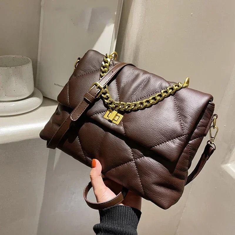 Mirelle Chain Pillow Bag - Rouge Brown