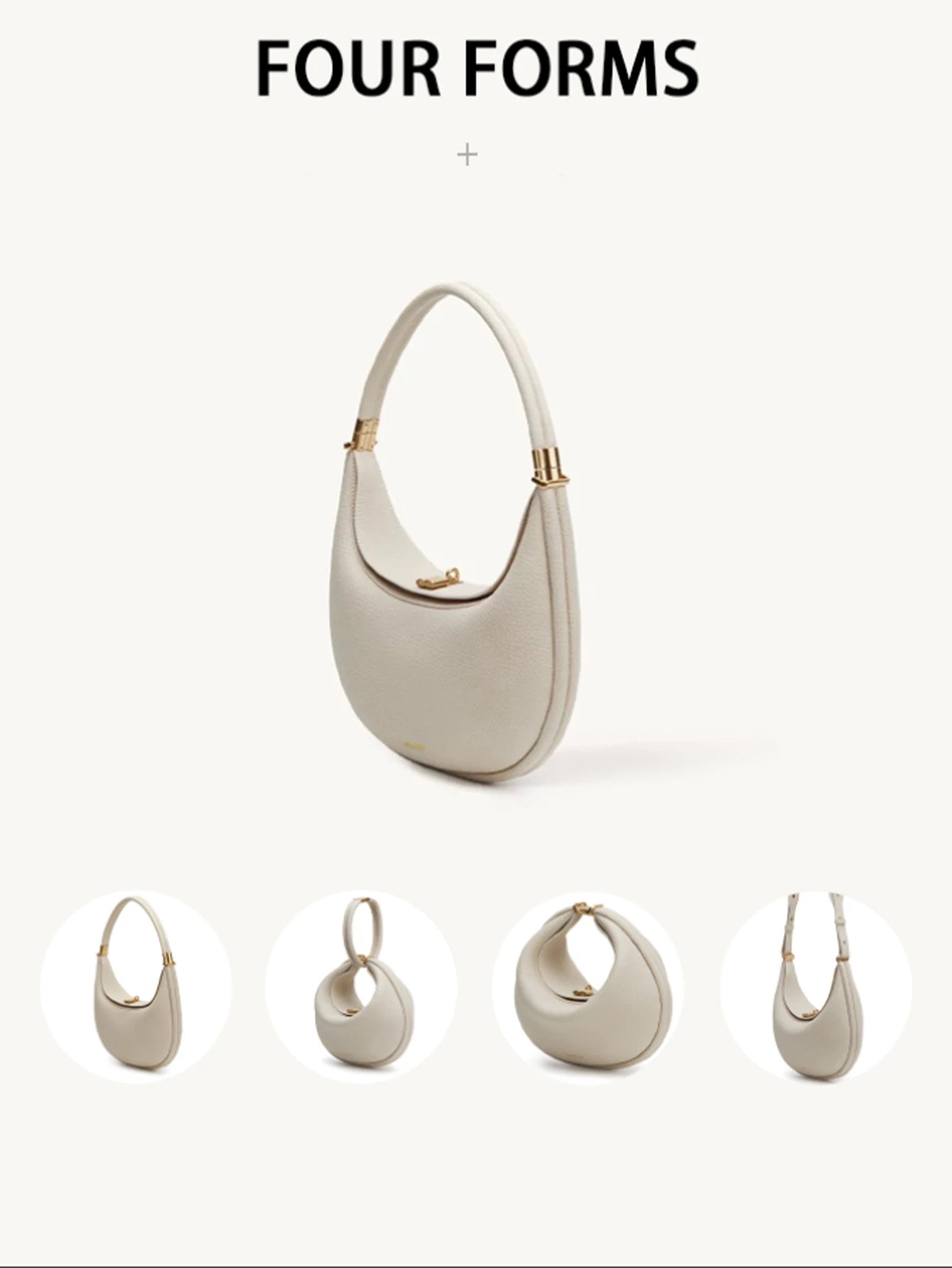 Cloud Halo Crescent Bag - Ivory Cream