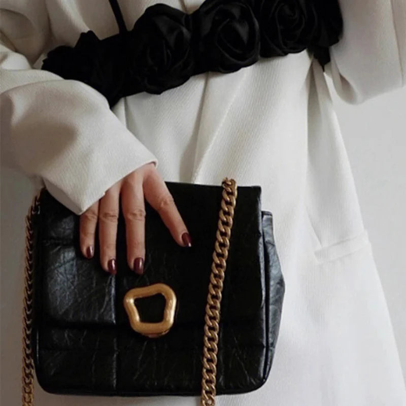 Leona Quilted Buckle Bag - Cocoa Brown
