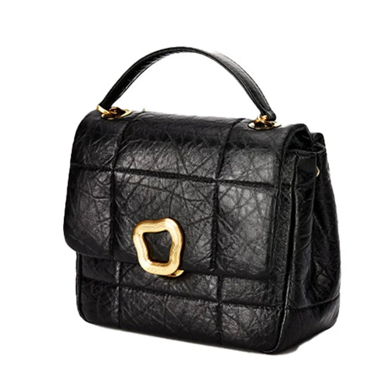 Leona Quilted Buckle Bag - Cocoa Brown