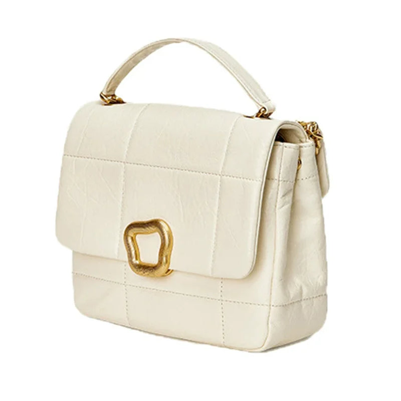 Leona Quilted Buckle Bag - Cocoa Brown