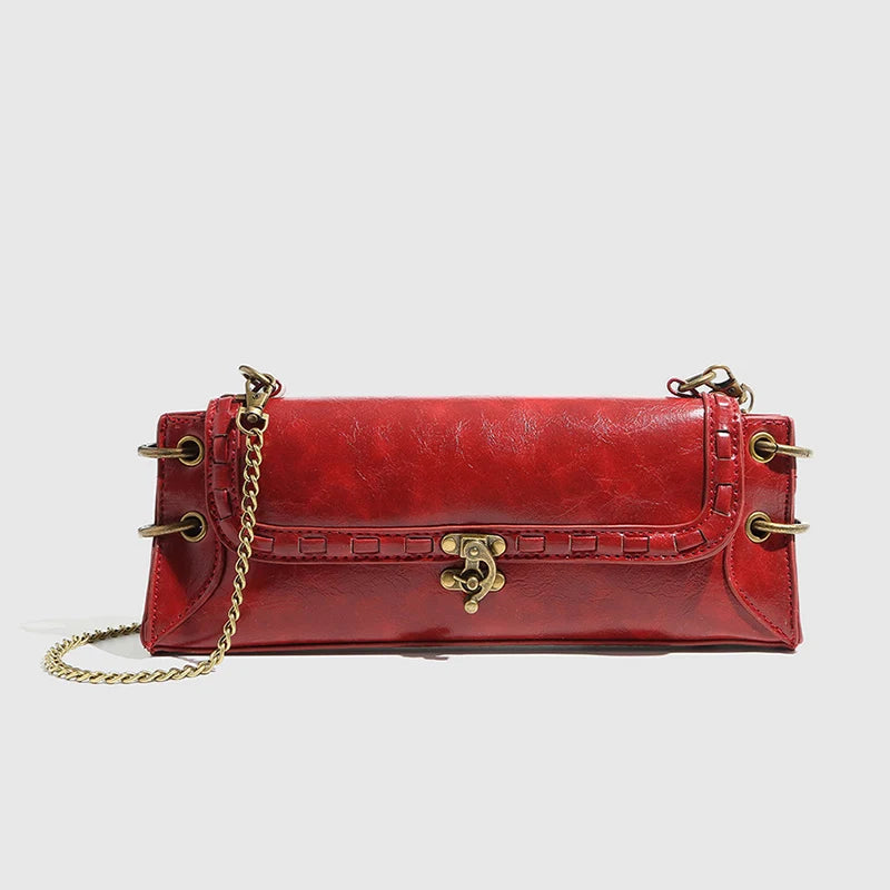 Lina Lockette Chain Bag - Olive Gold
