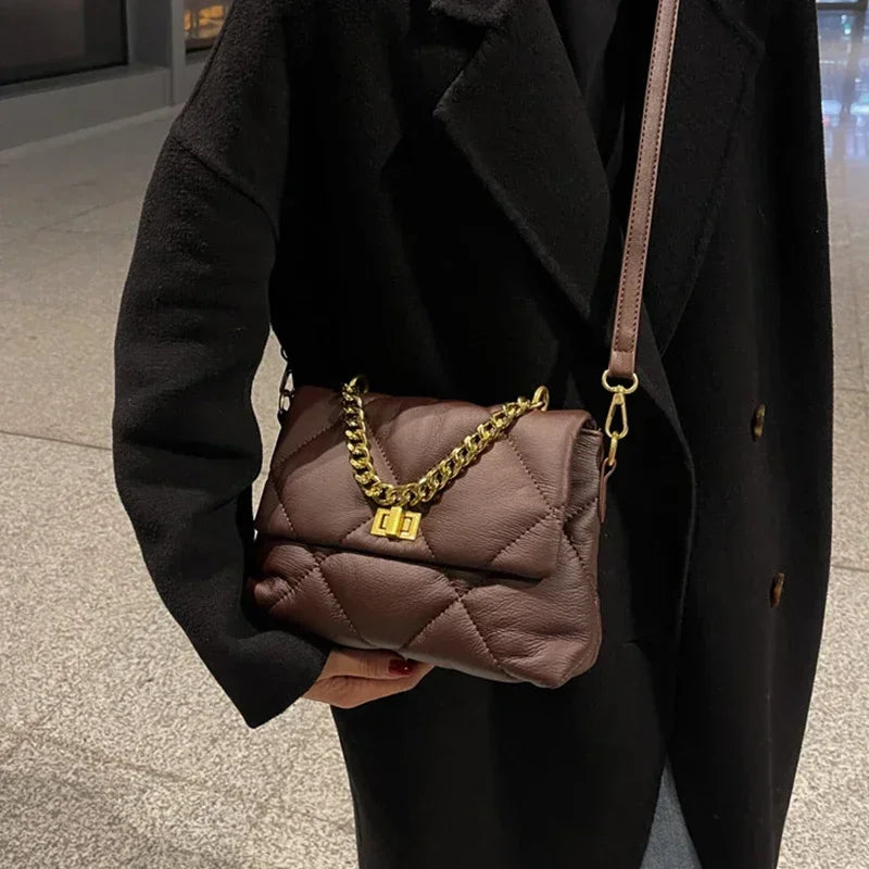 Mirelle Chain Pillow Bag - Rouge Brown