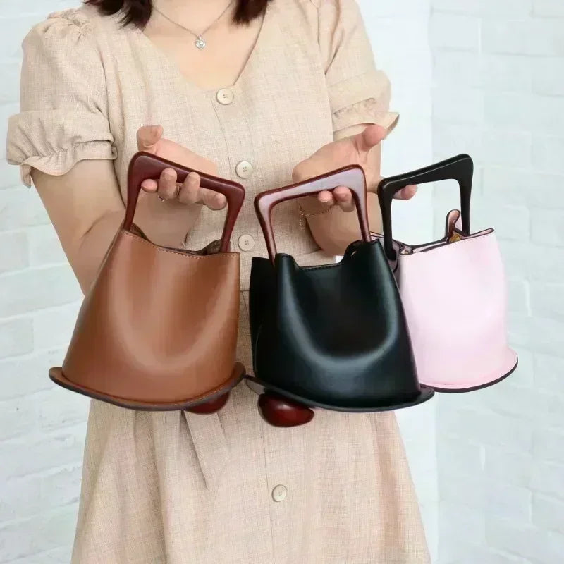 Large Capacity Tote Bag Commuter Basket Female Bags for Women Genuine Leather Bolsos Mujer Magnetic Button Bolsas Sac De Femme