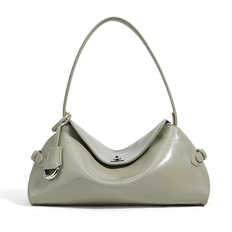 Valetta Clasp Shoulder Bag - Sagewood Gray