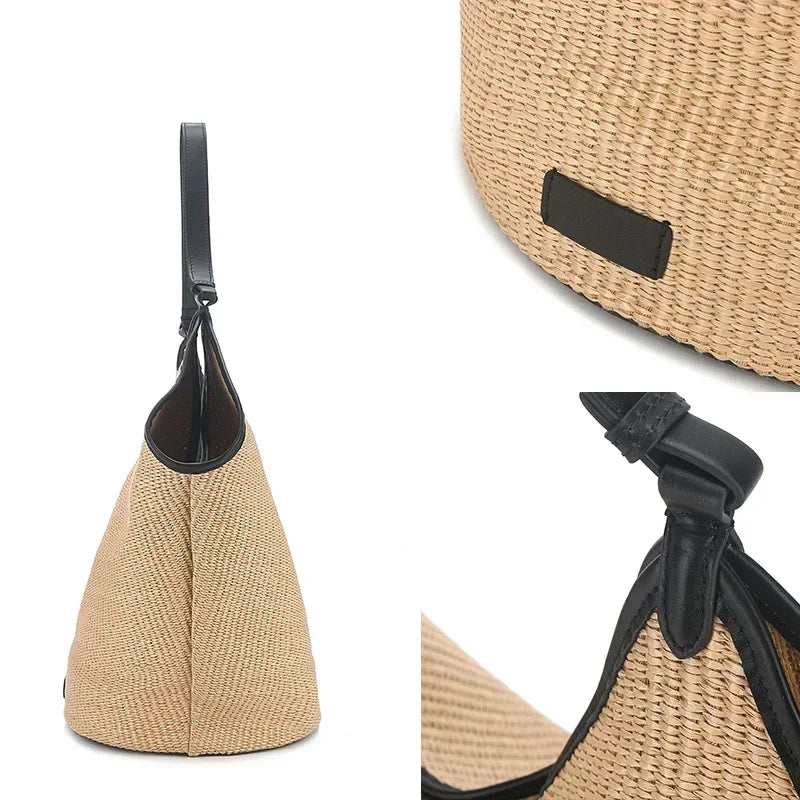 Zahra Shore Woven Bag - Oat Beige