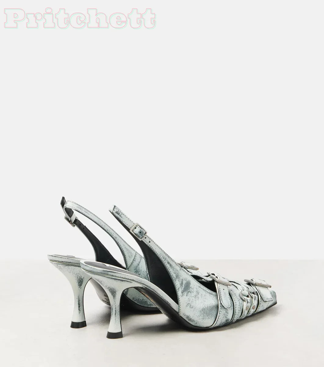 Mercier Slingback Heel - Charcoal Grey