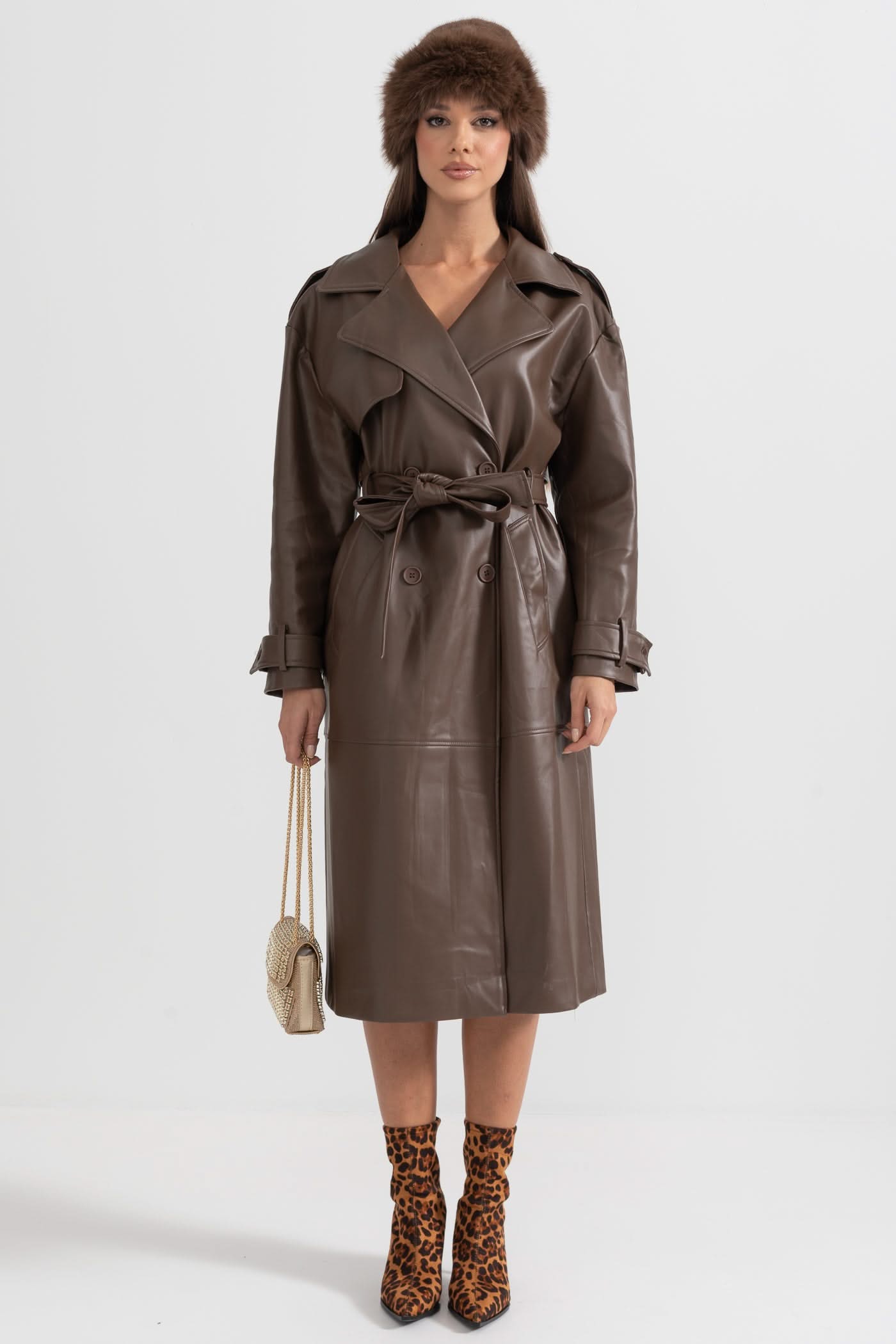 Valencia Belted Trench Coat – Cocoa Leather