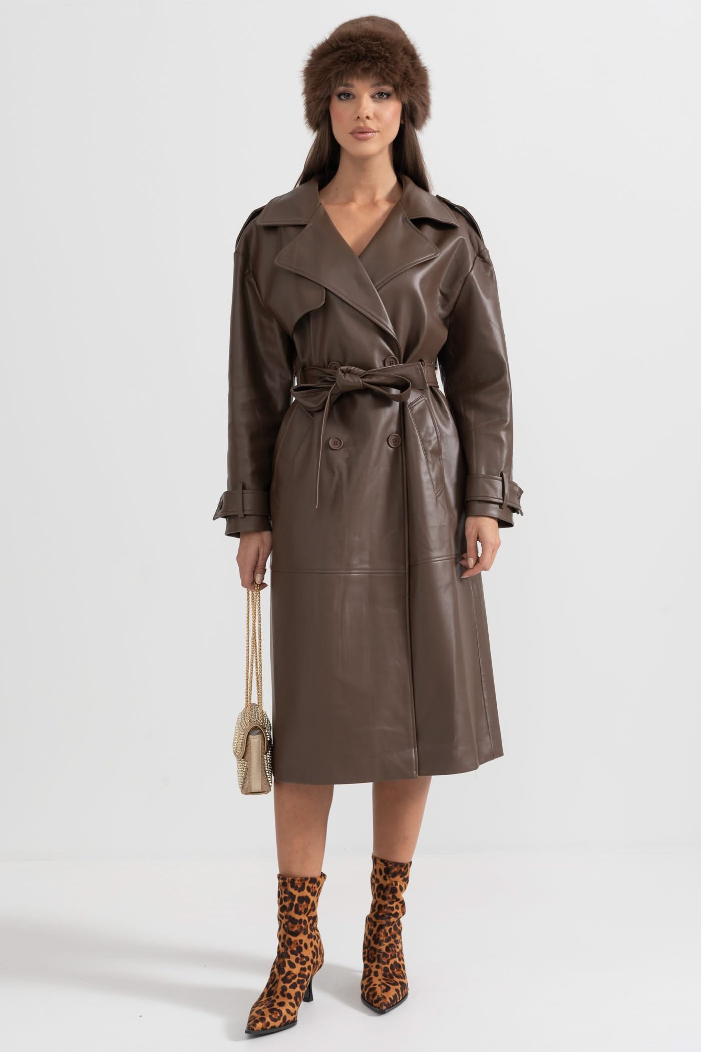 Valencia Belted Trench Coat – Cocoa Leather