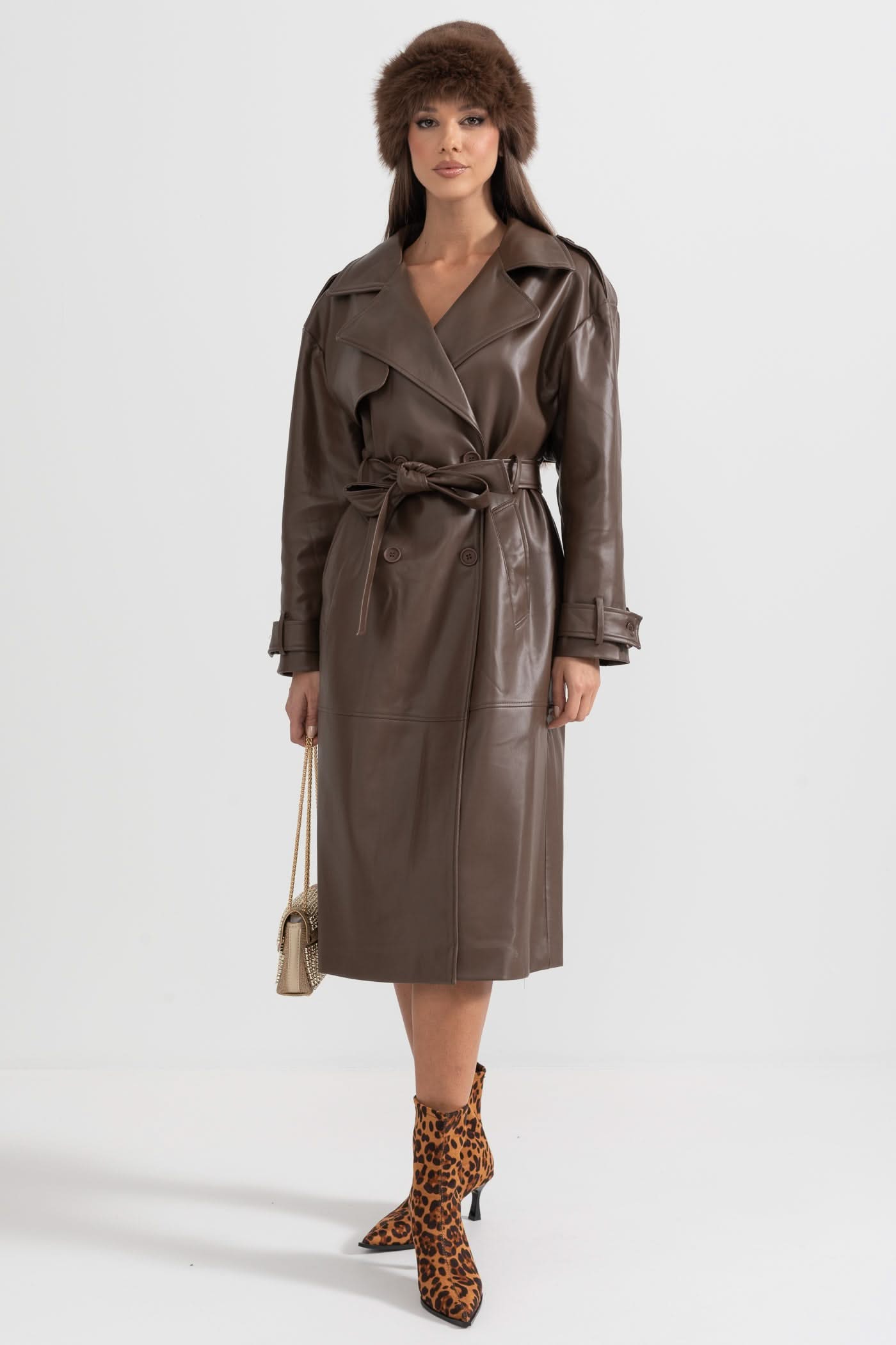 Valencia Belted Trench Coat – Cocoa Leather
