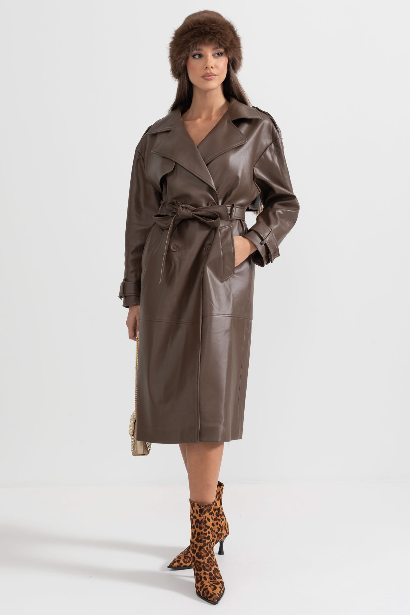 Valencia Belted Trench Coat – Cocoa Leather