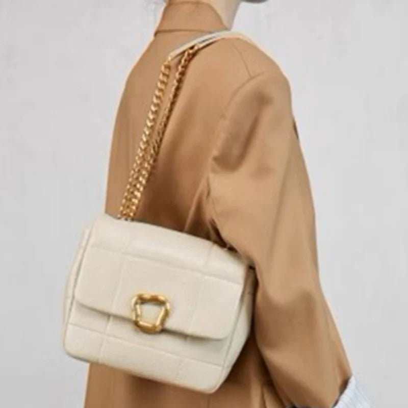 Leona Quilted Buckle Bag - Cocoa Brown