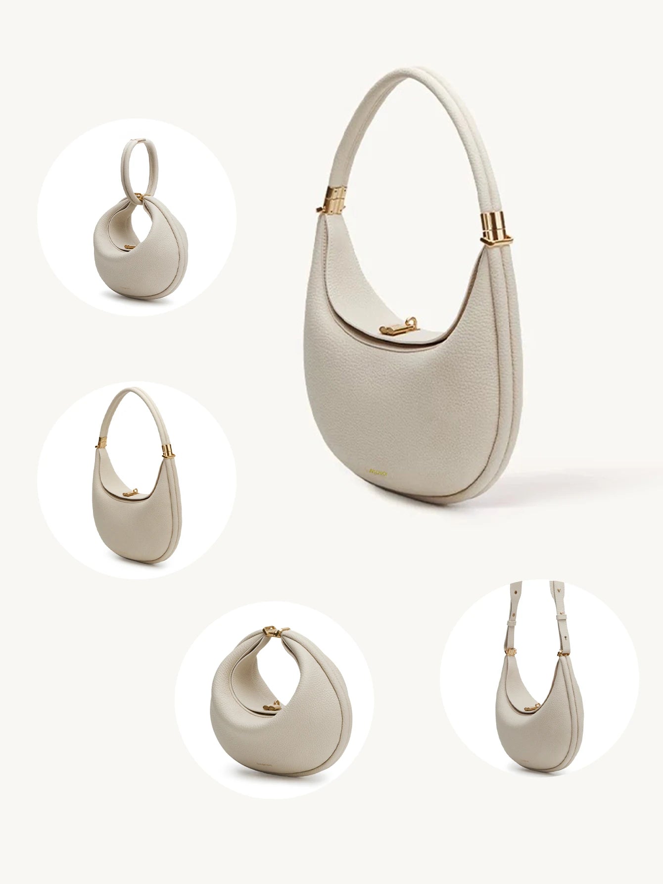 Cloud Halo Crescent Bag - Ivory Cream