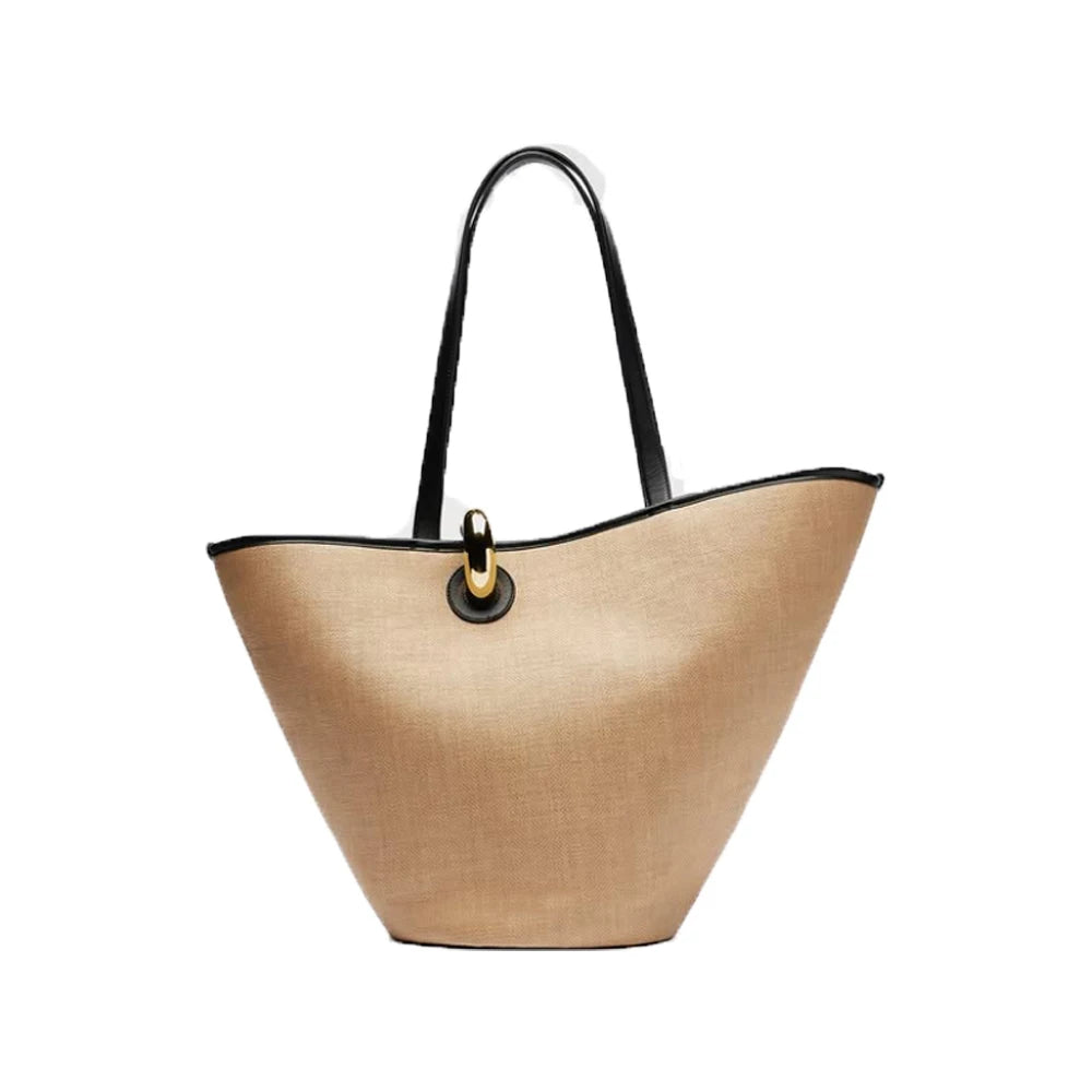 Isola Hourglass Ring Bag - Woven Beige