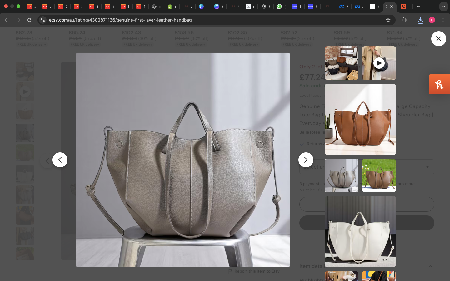 Civita Structured Day Tote - Clay Gray
