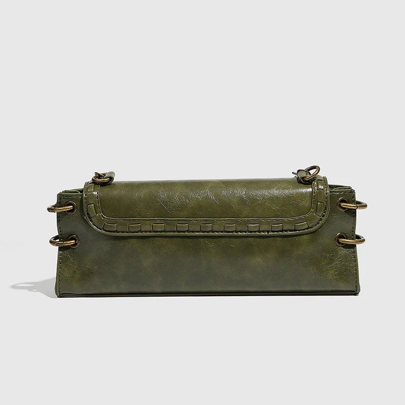 Lina Lockette Chain Bag - Olive Gold