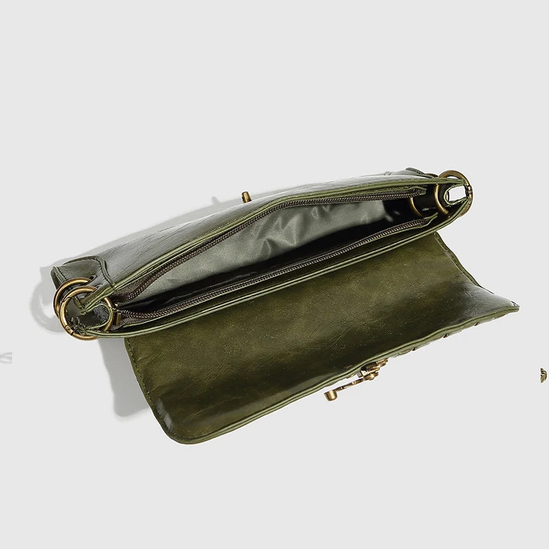 Lina Lockette Chain Bag - Olive Gold