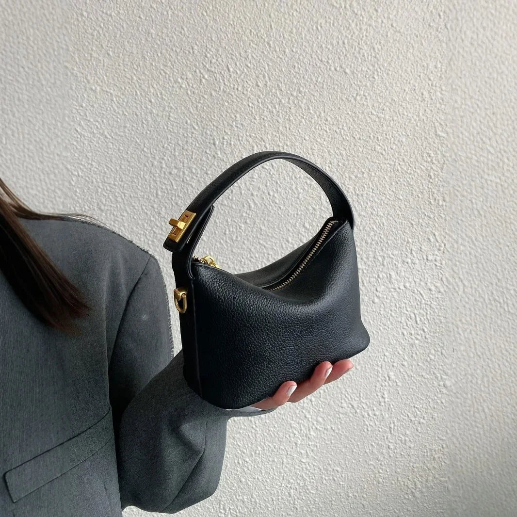 Cansu Clasp Mini Curve Bag - Vanilla Cream