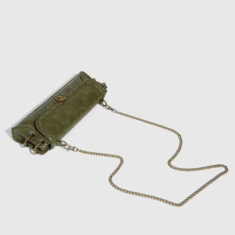 Lina Lockette Chain Bag - Olive Gold