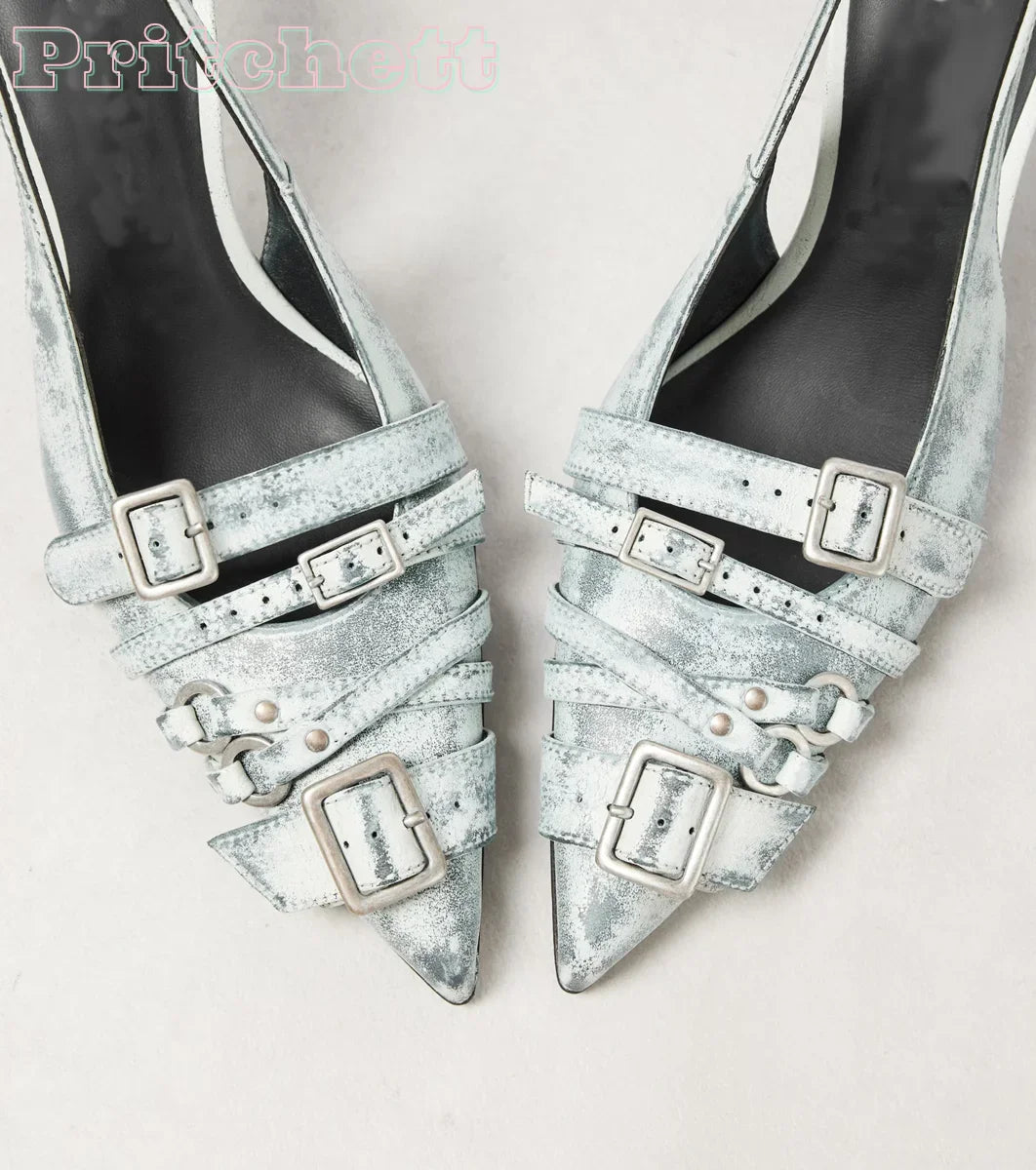 Mercier Slingback Heel - Charcoal Grey