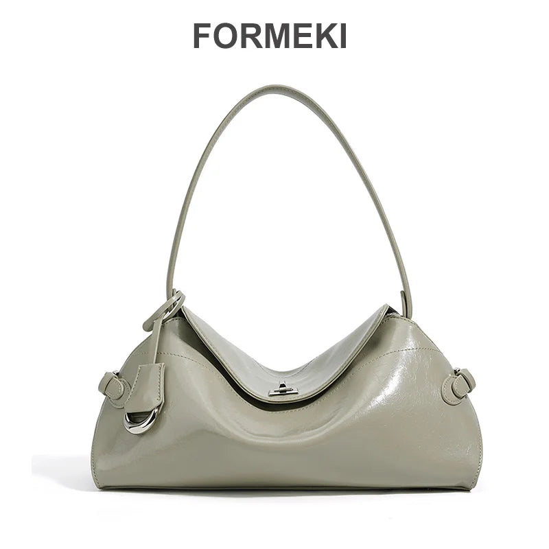 Valetta Clasp Shoulder Bag - Sagewood Gray