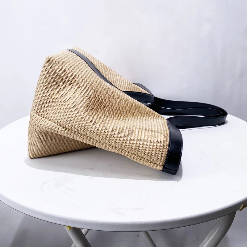 Yas Woven Beach Day Bag - Black