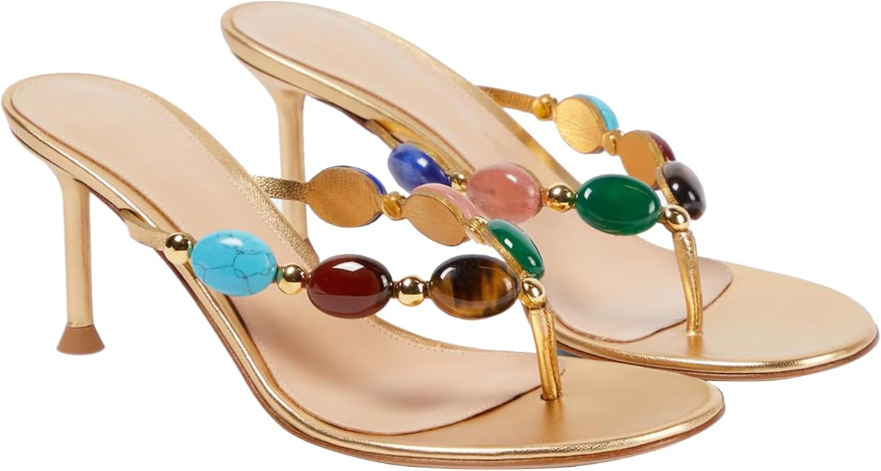 Soleil Gem Stiletto - Golden Mixed Gemstone