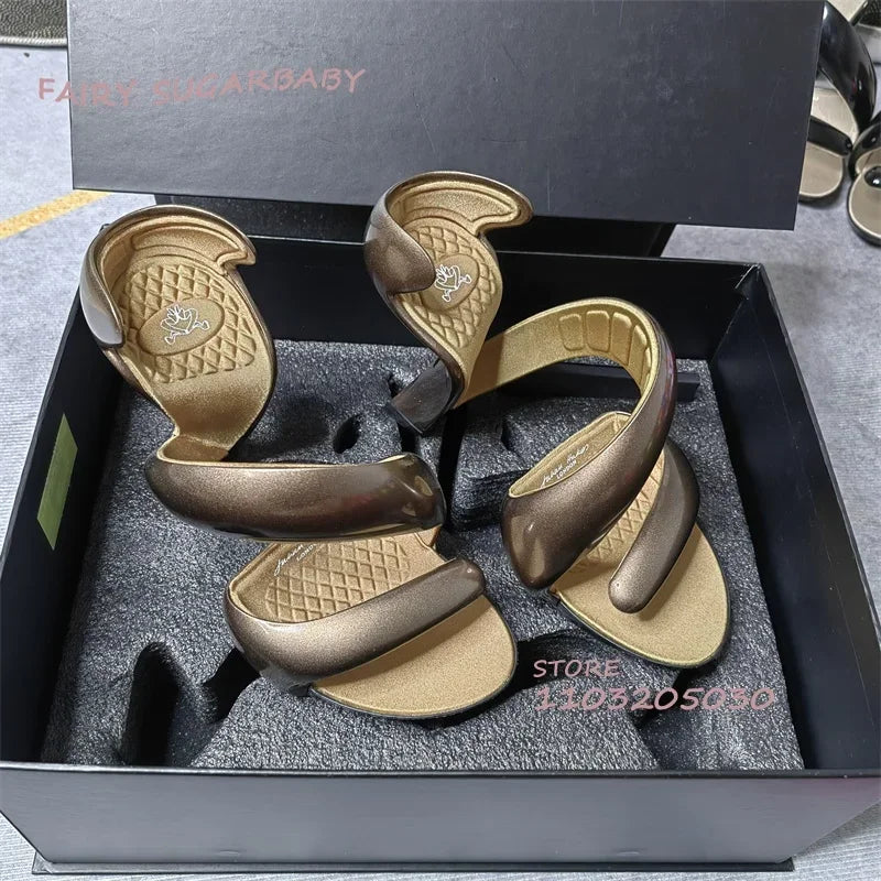 Dune Spiral Heels - Molten Bronze