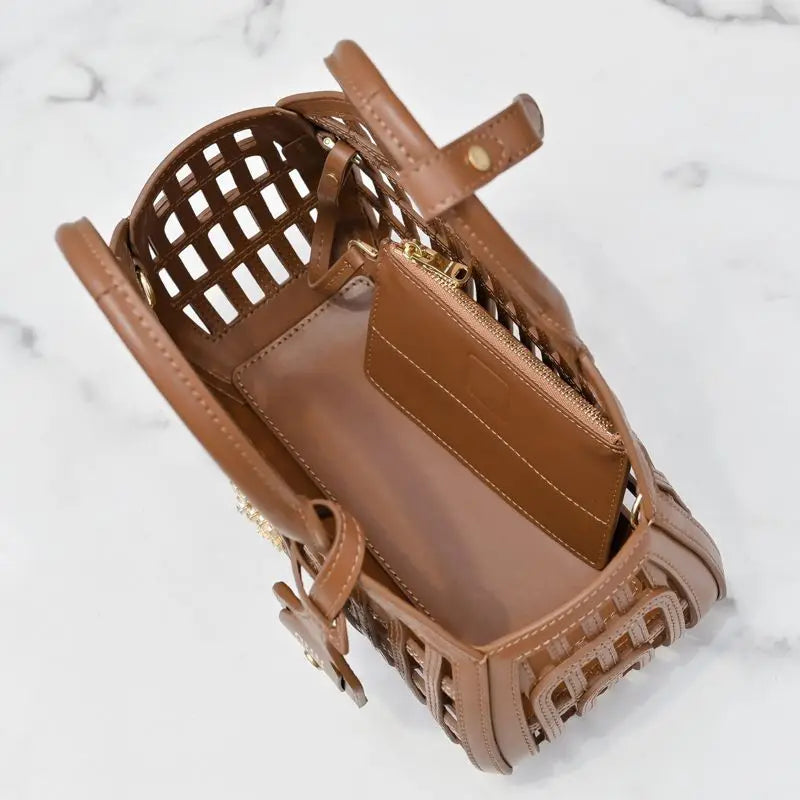 Venti Woven Courtside Bag - Toffee Brown