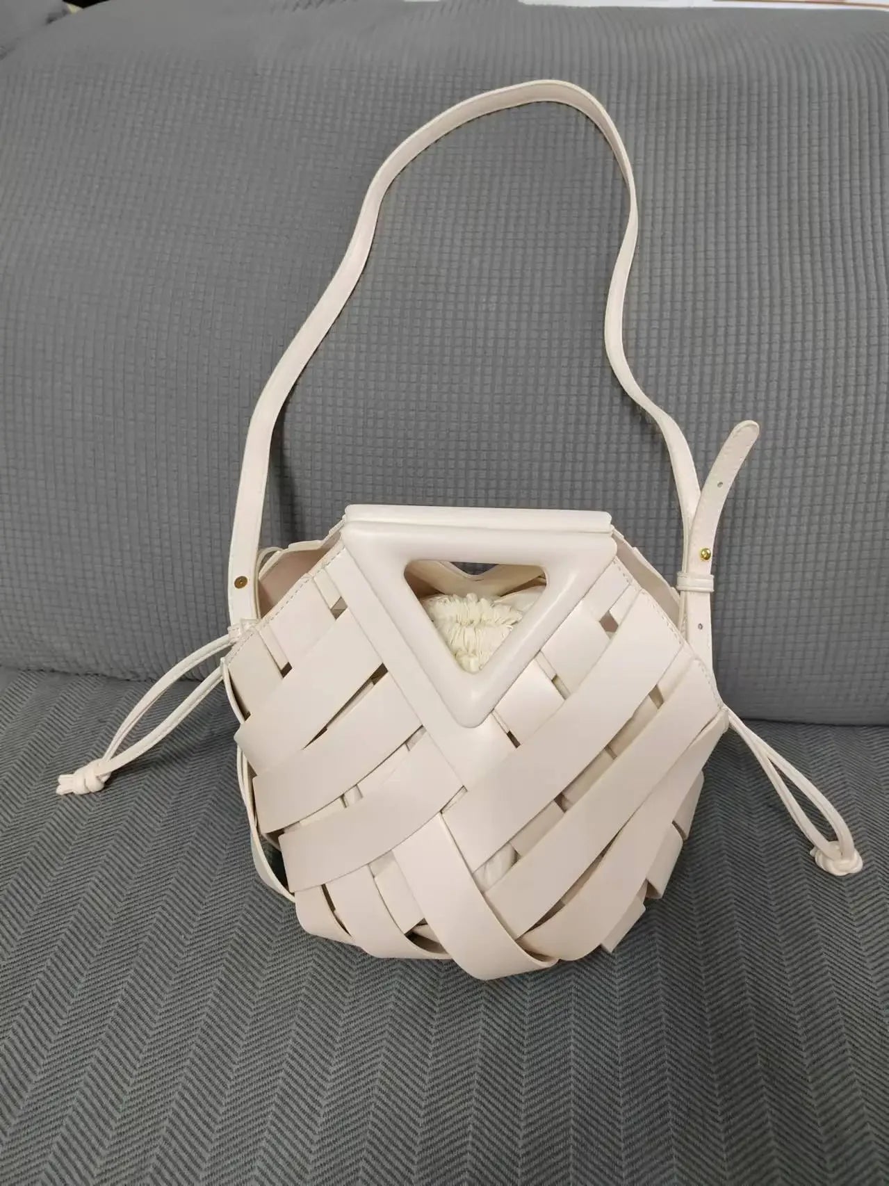 Aria Weave Sphere Clutch - Mocha Brown