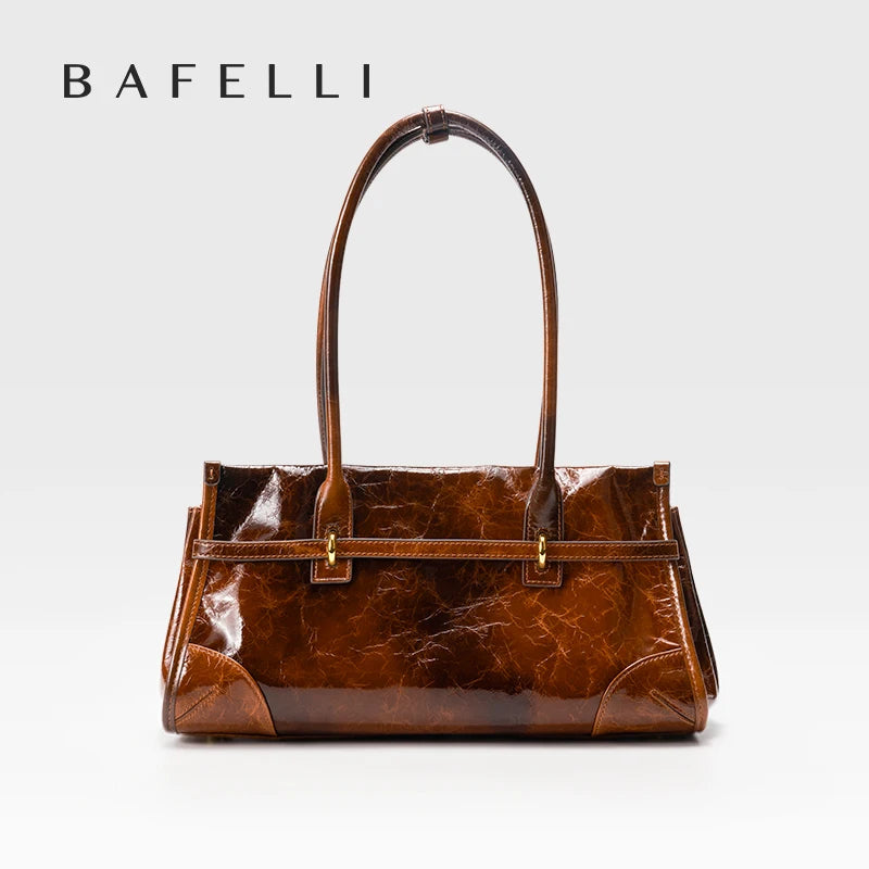 Roselle Saffiano Shoulder Bag - Molten Caramel