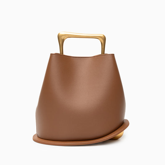 Mira Curve Handle Bag - Burnt Caramel
