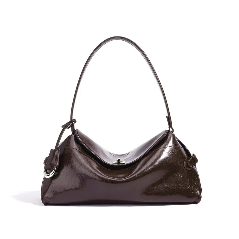 Valetta Clasp Shoulder Bag - Sagewood Gray