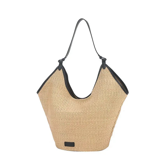 Zahra Shore Woven Bag - Oat Beige