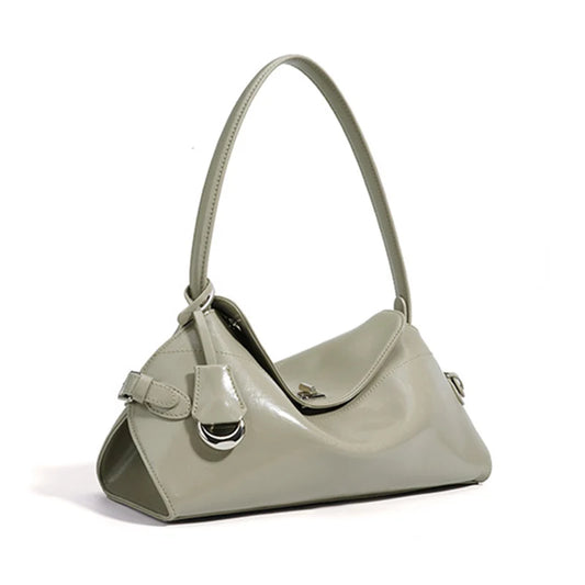 Valetta Clasp Shoulder Bag - Sagewood Gray