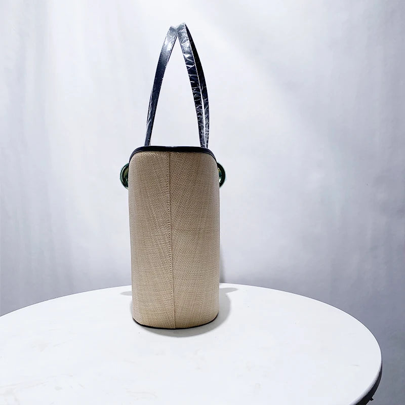 Isola Hourglass Ring Bag - Woven Beige