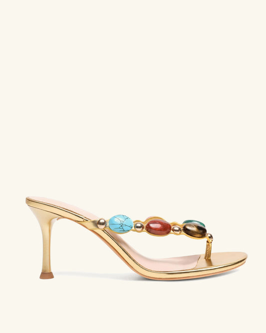 Soleil Gem Stiletto - Golden Mixed Gemstone