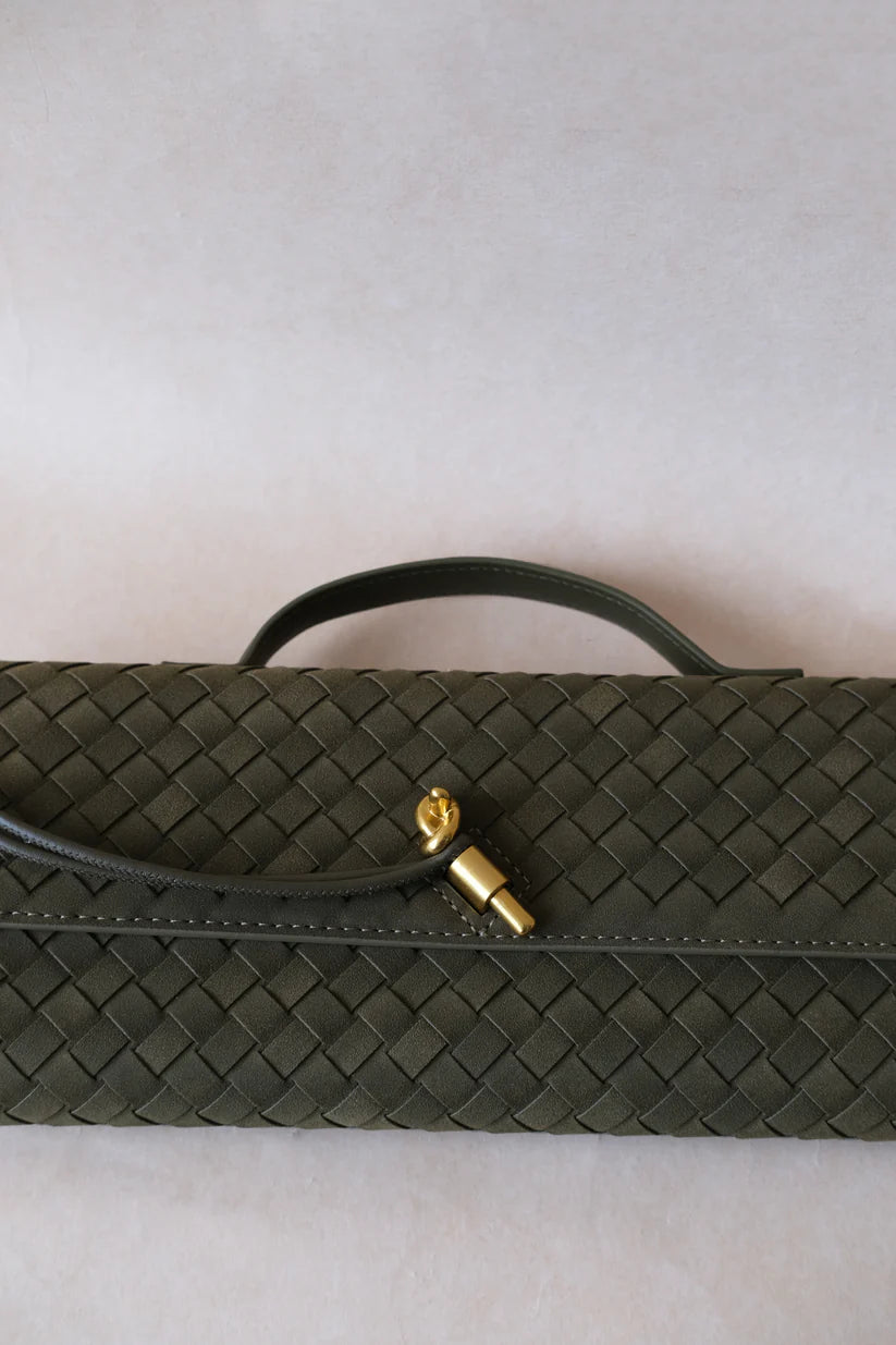Celine Matte Woven Clutch